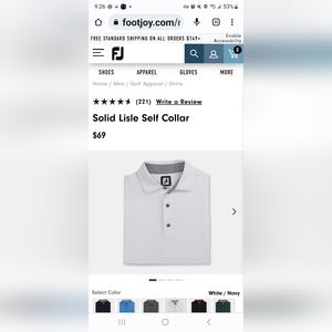 Brand new Footjoy Pro dry golf shirt with tags